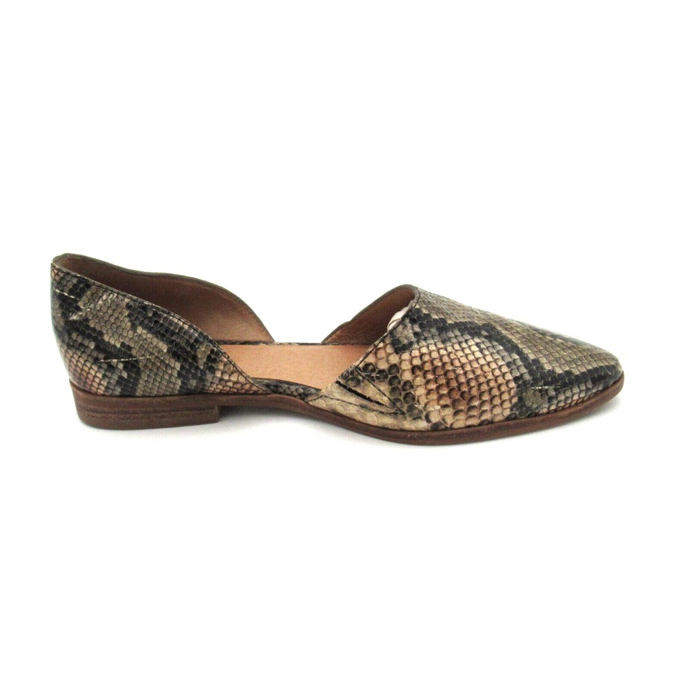 Madewell Marisa D'Orsay Snake Embossed Leather Flat Shoes Slip On